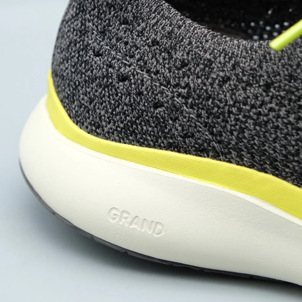 Cole Haan Grand Troy Knit Oxford Mens Grey Lime Knit Wingtip Sneaker 10